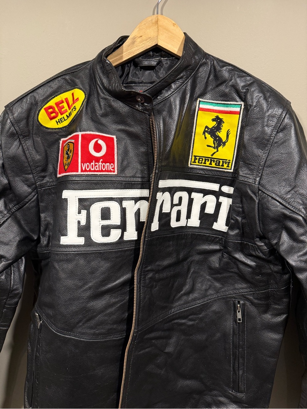 Ferrari Scuderia f1 inspired leathers embroidered Leather Racing Jacket NWOT